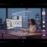 Professional UK TikTok Shop studio scene with Seller Center UI elements and London skyline in the background.