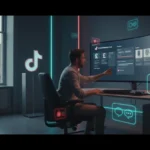 Modern UK studio setup with TikTok Shop screens and British creator workspace themed around launching a Bradford TikTok Shop.