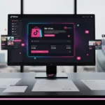 Modern UK studio scene with TikTok Shop registration screen and company documents for limited company setup.