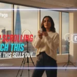 UK TikTok Shop creator filming viral hook content in London studio with on-screen UI, hearts and £ pricing driving sales