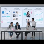 UK TikTok Shop agency onboarding process with team reviewing listings, content and analytics in a modern studio.