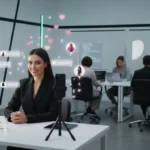 TikTok Shop LIVE studio setup in a UK agency with presenter and subtle white-label production support visuals.