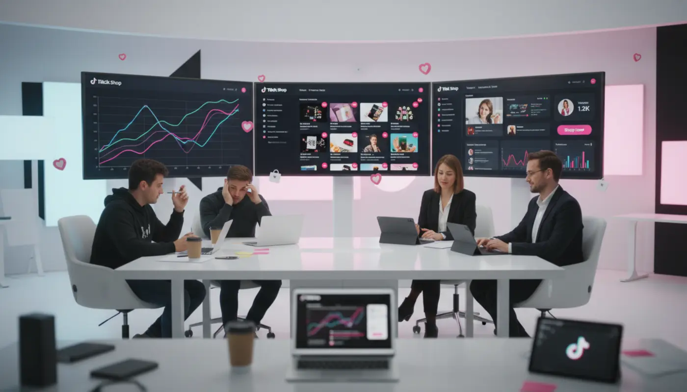 UK TikTok Shop team transitioning from in-house struggle to agency-led growth with ecommerce dashboard and creators.