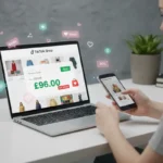 UK TikTok Shop checkout showing discount code applied with savings on screen and shopping icons