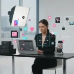 UK seller setting up TikTok Shop with products and shoppable content in a bright studio
