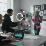 UK team choosing a TikTok advertising agency with creator filming and analytics in a modern studio