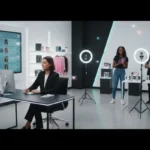TikTok Shop affiliate programme setup in a UK studio with creators filming products and Seller Centre dashboard.