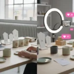 UK handmade seller comparing Etsy and TikTok Shop with products and content creation setup.