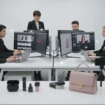 UK TikTok Shop agency team managing products, creators and analytics in a modern studio setup.