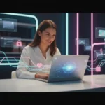 TikTok Shop GMV Max concept with UK seller and automated sales optimisation visuals in a modern studio.