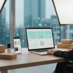 UK TikTok Shop seller reviewing ecommerce metrics on a clean analytics dashboard