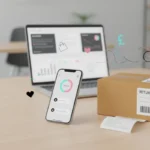 UK TikTok Shop refund and returns process with parcel, receipt and smartphone tracking.