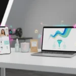 UK TikTok Shop ads hero showing shoppable products, buyer targeting and ecommerce analytics.