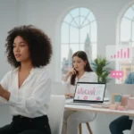 TikTok Shop affiliate roles in a UK studio with creators, live selling and product strategy visuals.