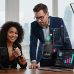 UK TikTok Spark Ads studio scene with creator content, ad performance icons and ecommerce accents.