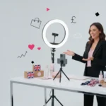 UK TikTok Shop host demonstrating products during a professional live selling session