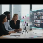 UK TikTok creator marketing strategy in a premium studio with content planning and analytics.
