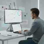 UK TikTok creator reviewing analytics dashboards for content growth insights.