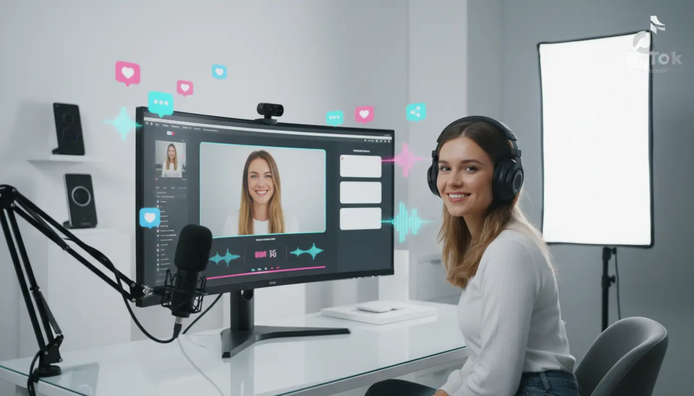 UK TikTok creator setting up TikTok Live Studio on a Windows desktop for a live stream.