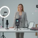 UK TikTok Shop seller preparing a compliant LIVE shopping studio setup